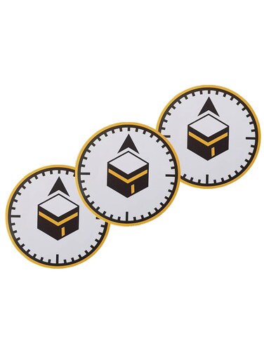 Qibla Sign for Praying 3pcs Bundle of Vinyl Sticker Signage to indicate Qibla Vinyl Decal Stickers for Muslim Kaaba ROUND 04