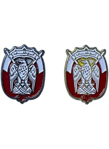 Abu Dhabi logo 2 pcs Silver And Gold Metal stickers 2.5X2 CM