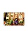 PRINTED BANK CARD STICKER Cute Girl Drawing At Front Door