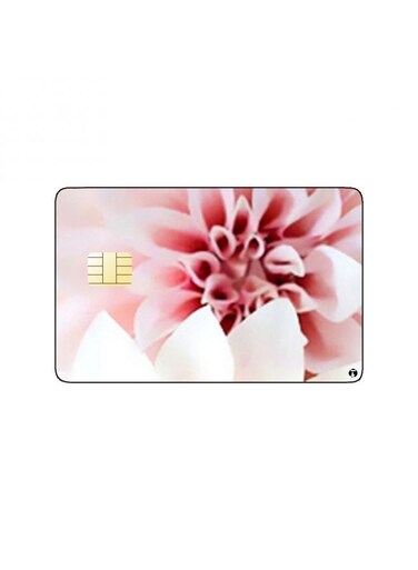 PRINTED BANK CARD STICKER Beautiful White And Pink Flowers Drawing
