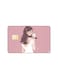 PRINTED BANK CARD STICKER Cute Girl Drawing With White Flower