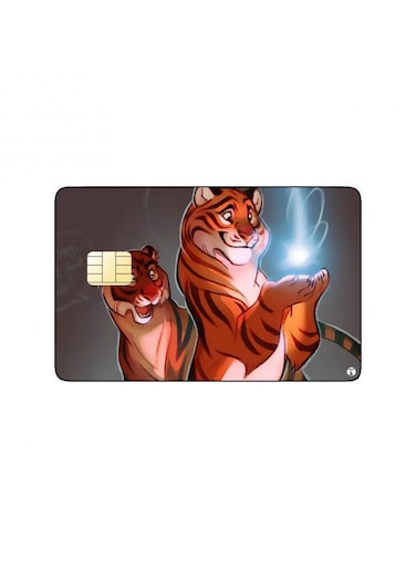 PRINTED BANK CARD STICKER Cute Tigers Drawing