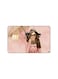 PRINTED BANK CARD STICKER Stylish Woman Drawing In Pink Dress With Umbrella