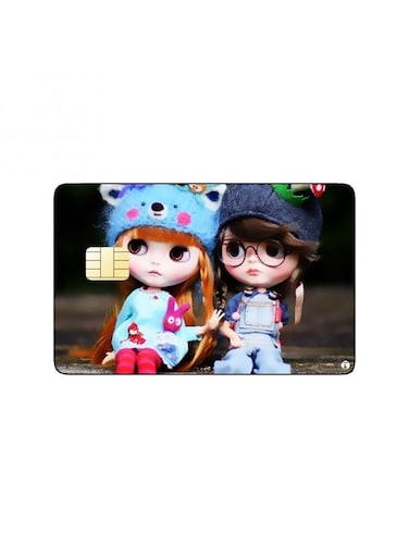 PRINTED BANK CARD STICKER Cute Dolls Drawing