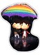 Cute Boy And Girl Printed Wall Sticker Multicolour