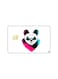 PRINTED BANK CARD STICKER Scary Colorful Panda Drawing