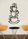 Fashion Removable DIY Kitchen Decor Coffee House Cup Decals Vinyl Wall Sticker Black