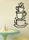 Fashion Removable DIY Kitchen Decor Coffee House Cup Decals Vinyl Wall Sticker Black