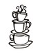 Fashion Removable DIY Kitchen Decor Coffee House Cup Decals Vinyl Wall Sticker Black