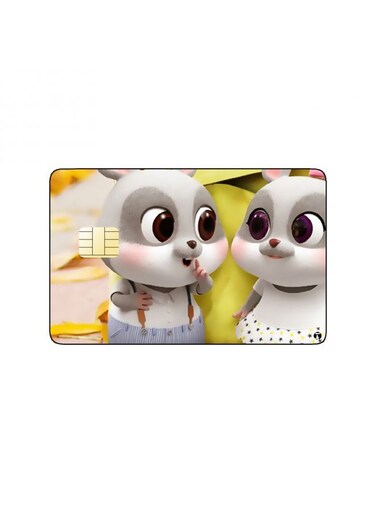 PRINTED BANK CARD STICKER Cute Chibi Hamsters Drawing
