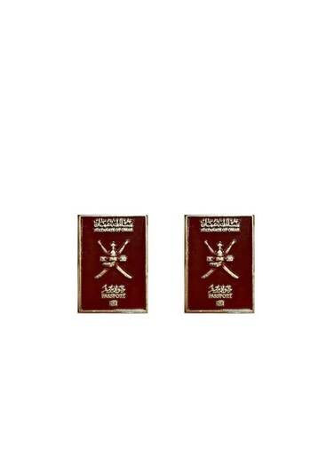 Sultanate of Oman Passport design 2D Sticker Metal Badge 2 Pcs