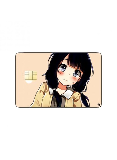 PRINTED BANK CARD STICKER Cute Girl Drawing