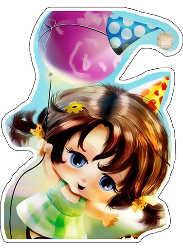 Cute Girl Design Decorative Wall Sticker Multicolour