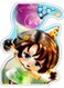 Cute Girl Design Decorative Wall Sticker Multicolour