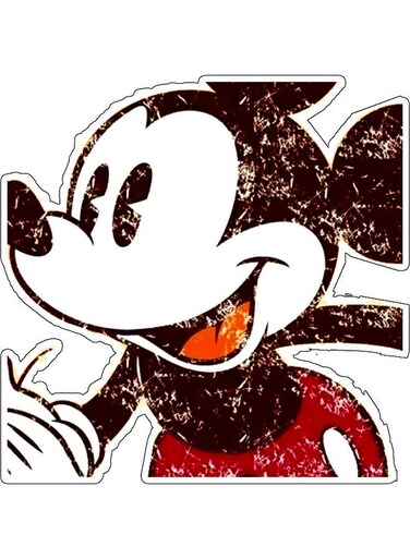 Mickey Mouse Design Decorative Wall Sticker Multicolour