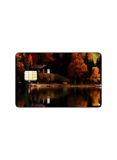 PRINTED BANK CARD STICKER Aesthetic Nature View In Autumn