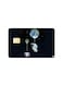 PRINTED BANK CARD STICKER Funny Astronaut Drawing With Earth And Moon