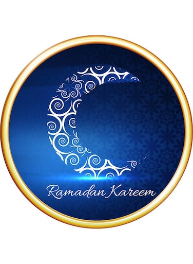 Ramadan Kareem Printed Cultural Wall Sticker Blue 30x30cm