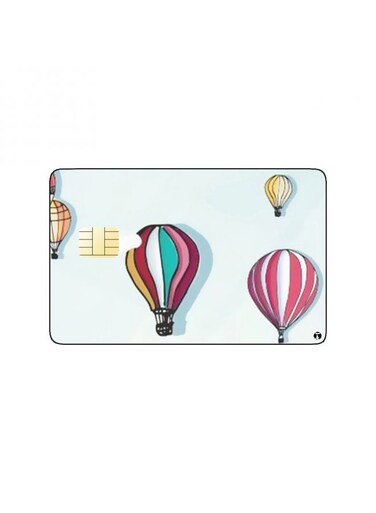 PRINTED BANK CARD STICKER Beautiful Colorful Balloons Drawing
