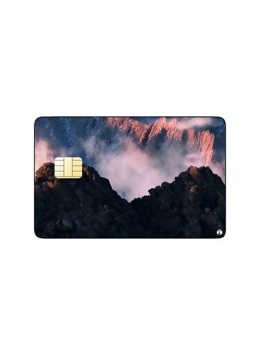 PRINTED BANK CARD STICKER Beautiful Nature View Picture With Mountains