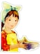 Girl Design Decorative Wall Sticker Multicolour