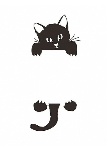 Cat Switch Sticker White/Black 14x6cm