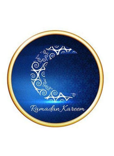 Qiangtie Ramadan Kareem Design Decorative Wall Sticker Blue/Gold 30x30cm