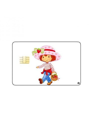 PRINTED BANK CARD STICKER Animation Strawberry Shortcake