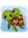 Turtles Design Decorative Wall Sticker Multicolour