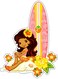 Girl Design Decorative Wall Sticker Multicolour