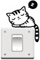 Cat Wall Sticker Decoration For The Doorbell Or Laptop Or The Switch Light Or The Car Black/White 12x17cm