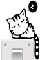 Cat Wall Sticker Decoration For The Doorbell Or Laptop Or The Switch Light Or The Car Black/White 12x17cm
