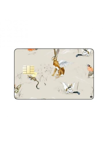 PRINTED BANK CARD STICKER Cute Rabbits Drawing