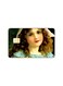 PRINTED BANK CARD STICKER Beautiful Girl Vintage Art With Yellow Roses