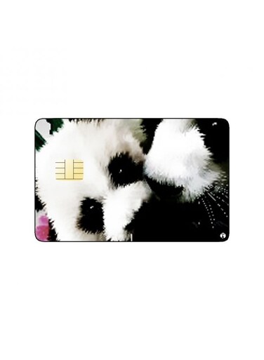 PRINTED BANK CARD STICKER Cute Pandas Drawing