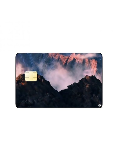 PRINTED BANK CARD STICKER Beautiful Nature View Picture With Mountains
