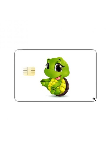 PRINTED BANK CARD STICKER Cute Turtle Drawing