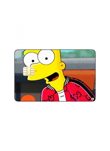 PRINTED BANK CARD STICKER Animation Bart From The Simpsons By 20Th Century