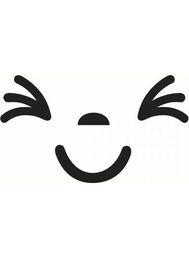 Smile Happy Face Wall Sticker For Toilet Lid Rest Room Black