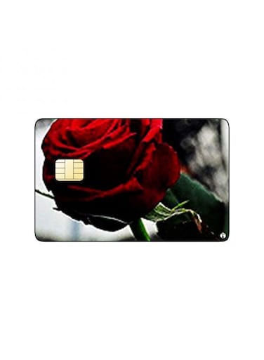 PRINTED BANK CARD STICKER Aesthetic Red Rose Picture With Eiffel Tower