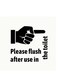 1pc Reminder Toilet Sticker "Please Flush After Use" In Black, Adhesive Bathroom Tank Decal, Universal Size, Various Materials, Toilet Water Tank Sticker, Home Essential
