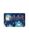 PRINTED BANK CARD STICKER Beautiful Village Drawing With Santa Claus