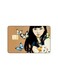 PRINTED BANK CARD STICKER Cute Girl Drawing With Cats And Butterflies