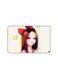 PRINTED BANK CARD STICKER Cute Girl Drawing With Red Hair Bow