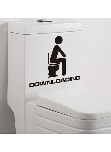 Creative Tag Downloading Pvc Removable Switch Wall Sticker Decal Unique Toilet Lid Sticker Black 10X16cm