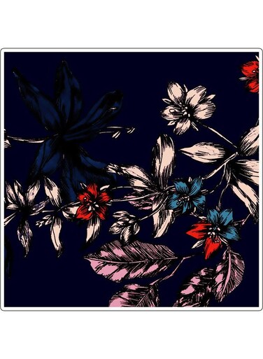 Floral Decorative Wall Sticker Multicolour 10x10cm