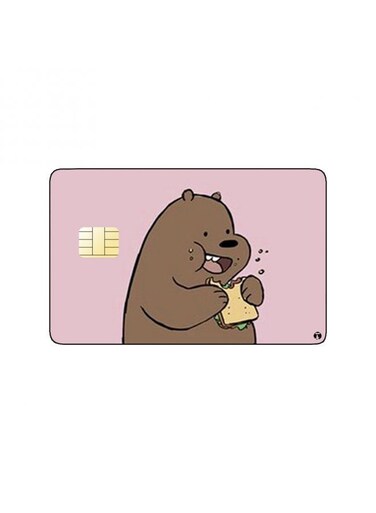PRINTED BANK CARD STICKER Animation Grizzly From We Bare Bears By Cartoon Network