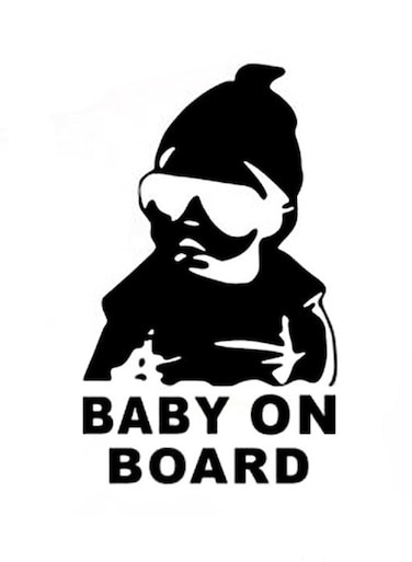 2-Piece Baby On Board Rear Reflective Car Sticker