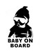 2-Piece Baby On Board Rear Reflective Car Sticker