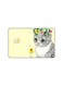 PRINTED BANK CARD STICKER Cute Cat Drawing With Roses